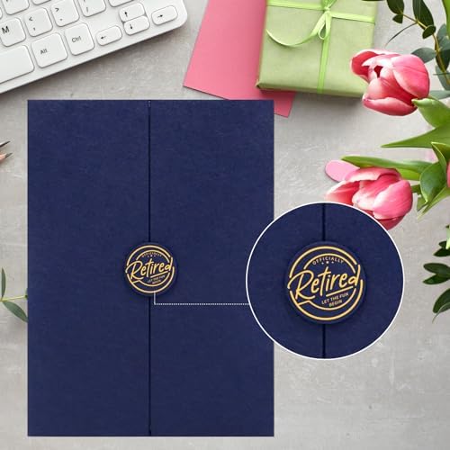 Blue Gold Retirement Party Decorations, Happy Retirement Guest Book