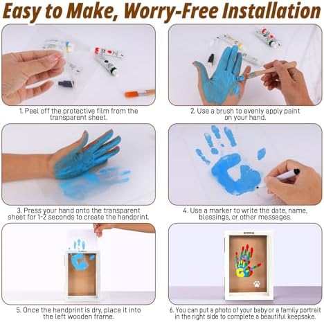 Sortnic Family Handprint Kit with Light for 4, DIY Baby First Halloween