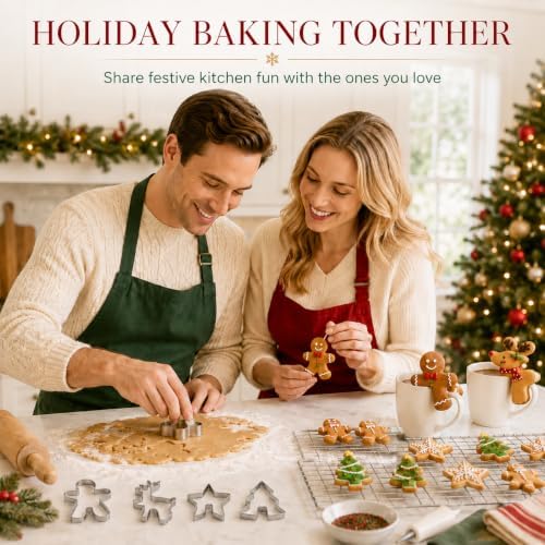 Crethinkaty 4 Pcs Christmas Stainless Steel Hanging Cup Cookie Cutter Over the Edge Mug Rim Biscuit Mould DIY Cake Decoration