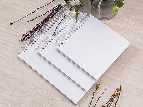 potricher 8 x 8 Inch DIY Scrapbook Album 80 Pages with Kraft Paper, White