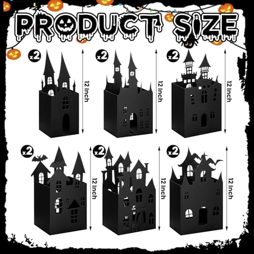 12 Pcs 11.8 Inch Halloween Haunted House Lantern Sets