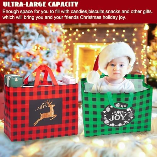 Heetobcos 8 Pack 17" Extra Large Christmas Gift Bags with Handles