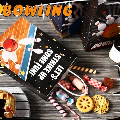 Kolldenn 48 Pcs Bowling Party Favor Bags with Handles, Bowling Goodie Bag