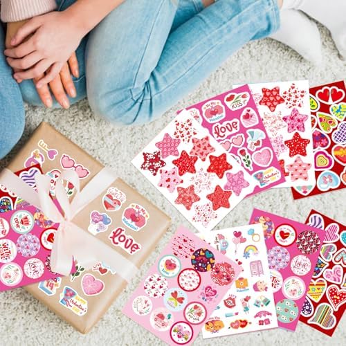 357 PCS Valentines Day Stickers, Love Heart Stickers for Kids