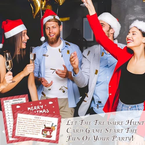 Christmas Scavenger Hunt Game, Xmas Games for Family Treasure Riddle Hunt Cards Game Activities, Winter Christmas Eve New Year Holiday Indoor Outdoor Party Games Supplies, Xmas Gifts for Adults, 03