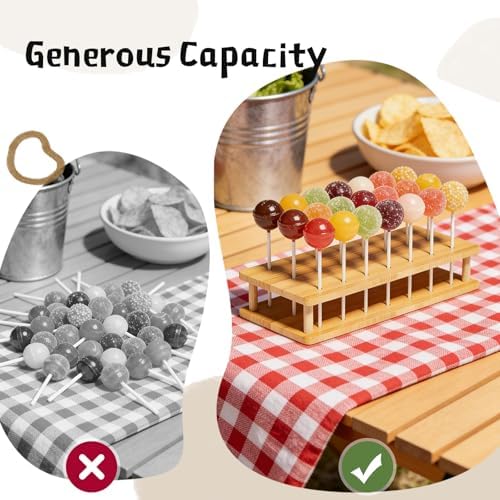 Wooden Cake Pop Holder Stand, Includes 100 Paper Sticks, Perfect for Cake Pop Drying, Display at Parties, Weddings, Birthdays, Dessert Table Decoration