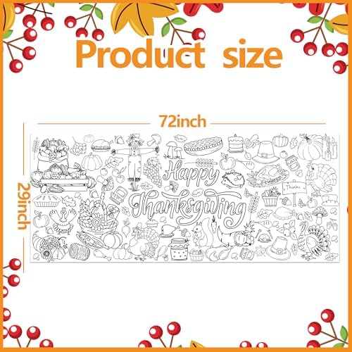 Thanksgiving Coloring Poster, 30 x 72 Inch