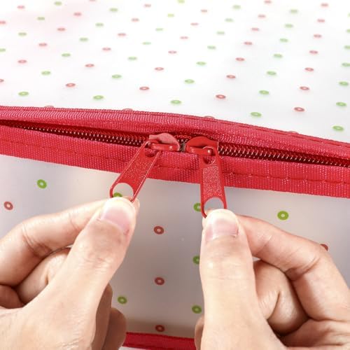Sattiyrch Plastic Christmas Ornament Storage Box with Trays,Customizable Dividers, Dust-Proof Durable Ornament Organizer Holder,Christmas Storage Containers,Holds 64 x 3 Ornaments