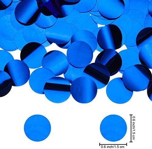 TecUnite Sapphire Blue Foil Confetti Tissue Table Confetti, 1.5 cm
