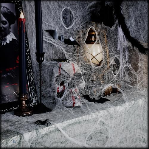 600 x 80 in Halloween Creepy Cloth for Yard and Outdoor Decorations, White