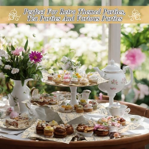 AmazingSpark 150 Pcs Deli Wax Paper Sheets for Food 8 x 10 Inch Greaseproof Waterproof Sandwich Wrapping Paper Basket Liner for Outdoor Picnic Beach Wedding Birthday Baby Shower(Flower Bird 3)