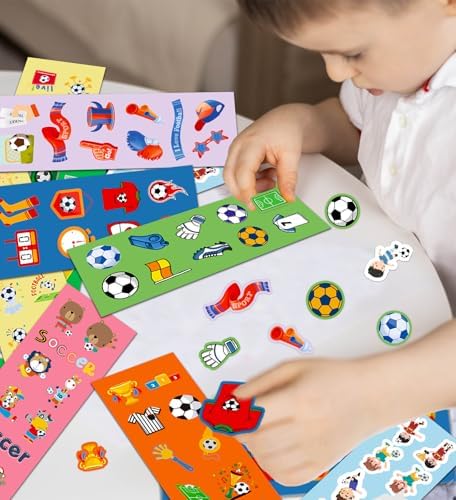 Soccer Party Favors, 400Pcs Soccer Stickers for Boys Girls Kids Teens