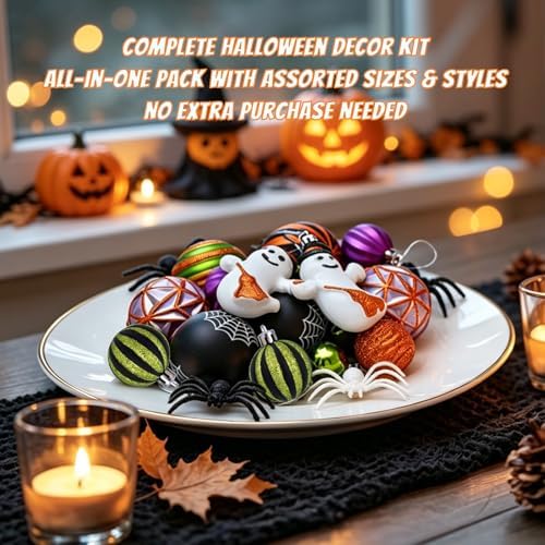 50 Pcs Halloween Ornaments for Tree Decorations, Shatterproof