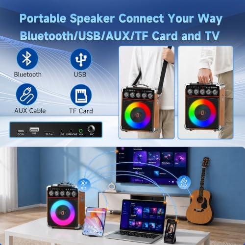 200W Karaoke Machine with Premium Wood Cabinet for Powerful Sound