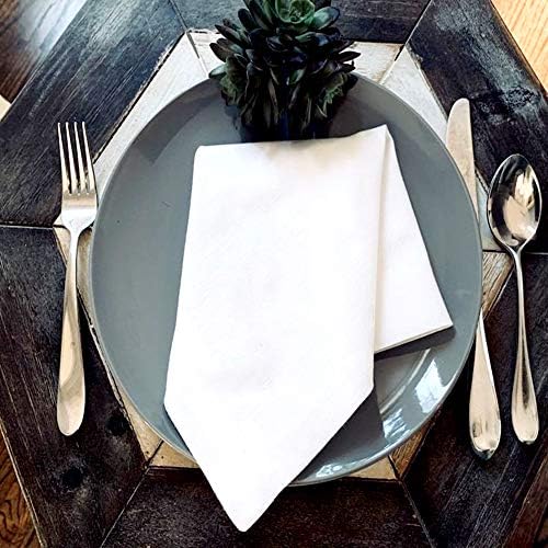 White Cotton Cloth Napkins Set of 6 for Everyday Use, Reusable 100% Cotton Napkins, Perfect Dinner Napkins/Cocktail Napkins for Christmas/Thanksgiving Dinners, Weddings&More (White)
