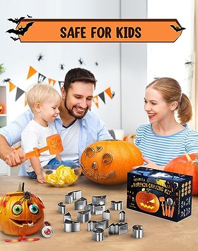 Pumpkin Carving Kit Tools & Stencils Set Halloween Cookie Cutters