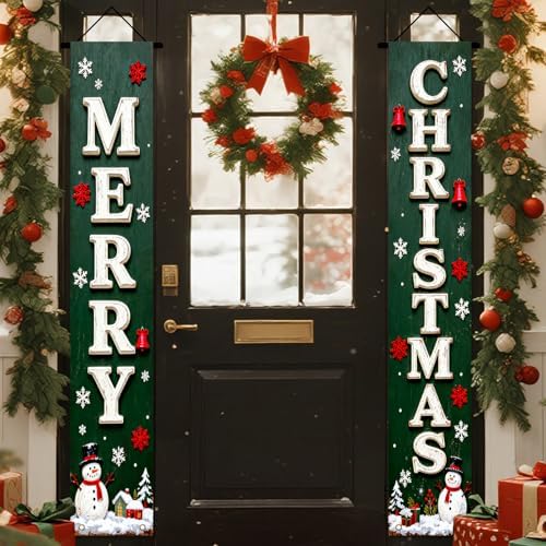 Nuxovilar Front Door Porch Sign Entrance Banner Set 12x71in Polyester
