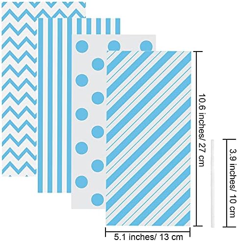 Aneco Blue Cellophane Bags 100 Pack 10.6 x 5.1 Inch