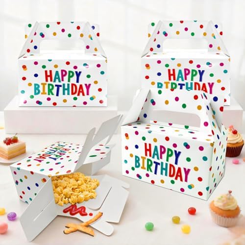 12 Pack Happy Birthday Animal Party Favor Boxes Kids Candy Goodie Bags