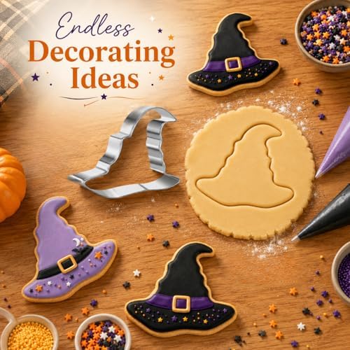 Large Witch Hat Cookie Cutter, Stainless Steel Magic Hat Shape
