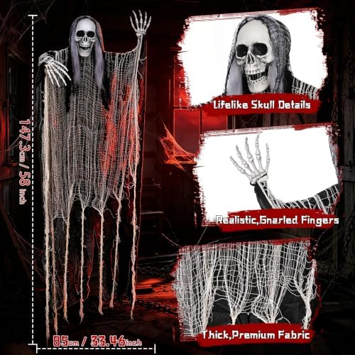 3 Pack Hanging Halloween Skeletons Ghosts Outdoor Decorations