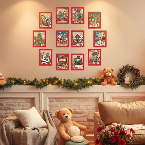 Saillong 24 Pcs Christmas Mini Diamond Painting Kits with Frames Set
