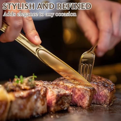 Glowserve 153 Pack Gold Disposable Plastic Silverware Set Cutlery Set