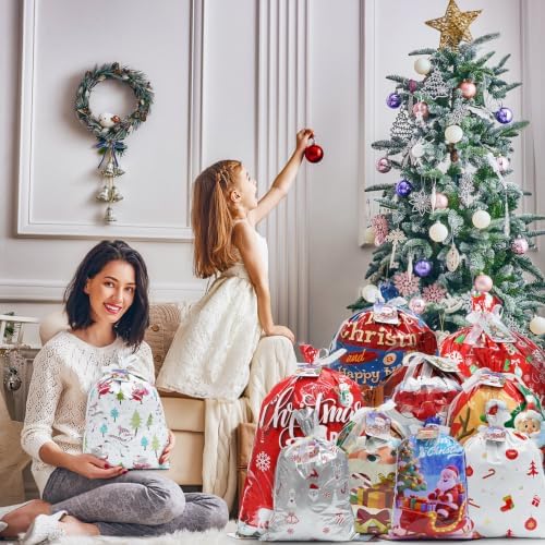 Koncci 36 Pcs Christmas Gift Bags, Assorted Sizes Medium Large Extra Large