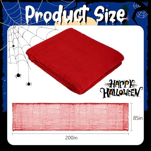200" x 85" Halloween Red Creepy Cloth, Bloody Scary Creepy Gauze Cloth