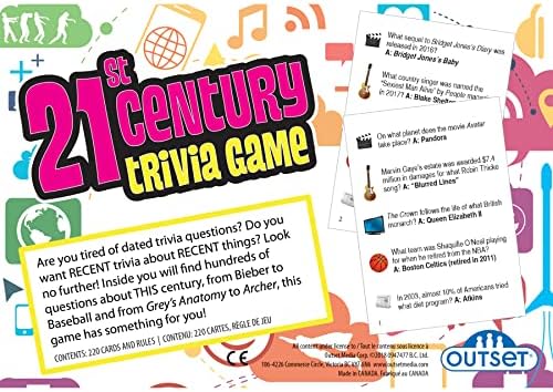 21st Century Trivia Game - Party Game - Family Game - Travel Game - Fun and Easy to Play - 1200 Trivia Questions - for 2 or More Players - Ages 12+