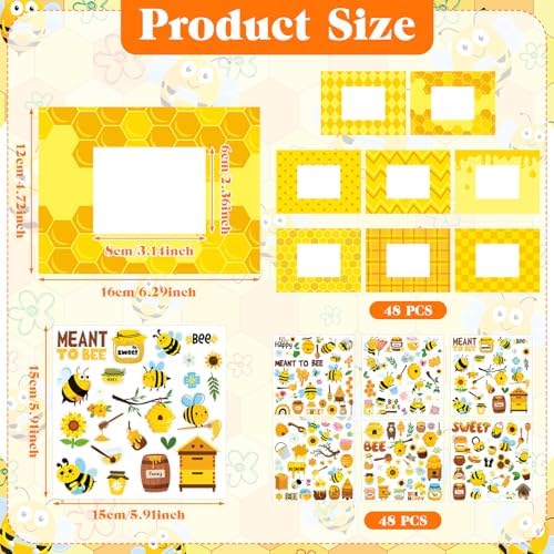 Jetec 48 Sets Back to School Bee Picture Frame Craft Kits with Stickers