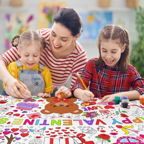 SPERINGEEN Valentines Tablecloth Decorations, Valentines Crafts for Kids