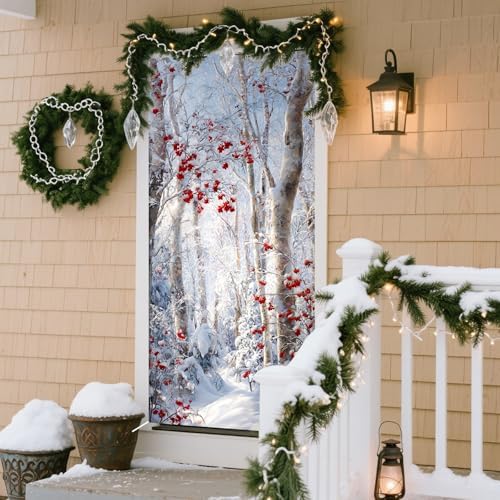Nuxovilar Christmas Door Banner Polyester 35x70 Inches
