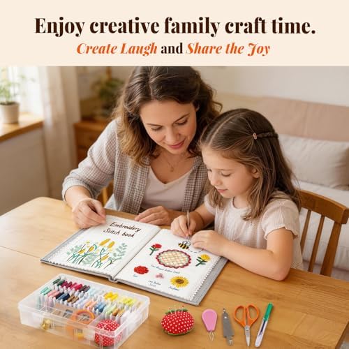 CYANFOUR 2026 New Embroidery Stitch Book Kit for Adults Beginners