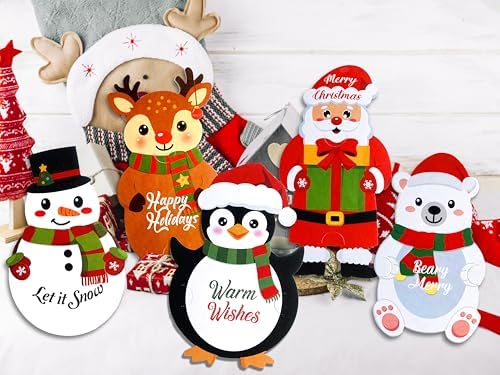HEYINSHEN 12 Sets Xmas Gifts Card Holders with Envelopes Snowman Santa Gingerbread Man Money and Gift Card Sleeves Christmas Cash Holders Cute Cartoon Xmas Cash Gifts Holders Xmas Party Supplies