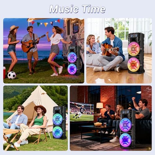 Dual 12’’ Wireless Bluetooth Party Speaker with Microphone
