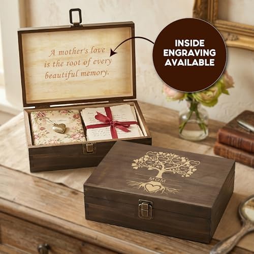 Gift for Mom or Grandma, Personalized Family Tree Memory Box - Mother's Day