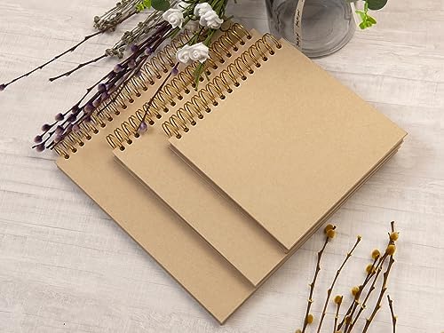 potricher 12 x 12 Inch Large DIY Scrapbook Photo Album 80 Pages, Yellow