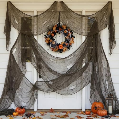 197"x71" Charcoal Gray Creepy Cloth, Fine Mesh Halloween Gauze Fabric Cloth