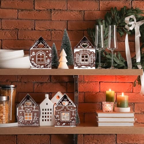 Gersoniel 24 Pcs Gingerbread Candy Gift Boxes, Dark Brown