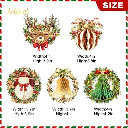 AOBKIAT Christmas Decorations Honeycomb Ornaments for Home,Class,Gift Idea