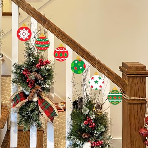 Wooden Christmas Ornaments to Paint Bell Decoration Cutouts Unfinished 36PCS, DIY Blank Unfinished Christmas Tree Wood Discs Ornament for Home Crafts Hanging