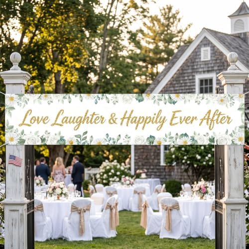 Happily Ever After Sign Banner Wedding Bridal Shower Party Decorations