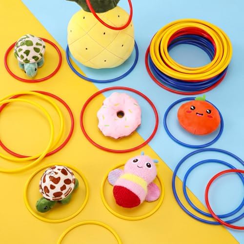 Leyndo 52 Pcs Ring Toss Game Set 12 Plastic Training Cones 40 Toss Rings for Carnival Party Backyard Indoor Outdoor Games
