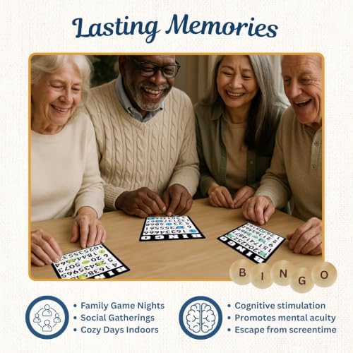 WE Games Retro Bingo Game Set with Metal Rotary Cage, Deluxe Wooden Master Board, Wood Balls, Party Games for Families, Fairs, and Churches