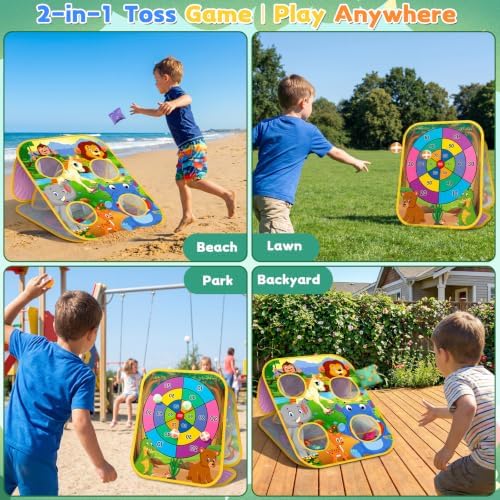 Bean Bag Toss Game for Kids - Cornhole Board Outdoor Toys for Toddlers -Party Activities Carnival Outside Yard Backyard Beach Lawn Games Toy for Kid Boys Girls Age 3 4 5 6 7 8 Year Old Birthday Gifts