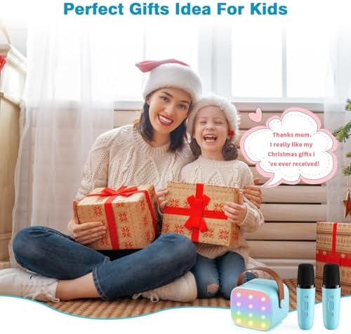 Mini Karaoke Machine with 2 Wireless Microphones, 2026 TOP Kids Portable Bluetooth Karaoke Machine for 3, 4, 5, 6, 7, 8, 9,10,11,12+Year Old, Christmas Birthday Gifts for Girls Boys Adults Home Party