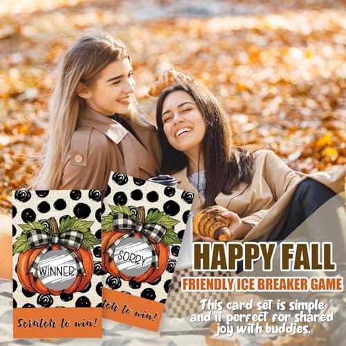 Thanksgiving Scratch Off Cards - 40 Pack Thanksgiving Games for Family Party - Friendsgiving Party Fun Dinner Activities -A01