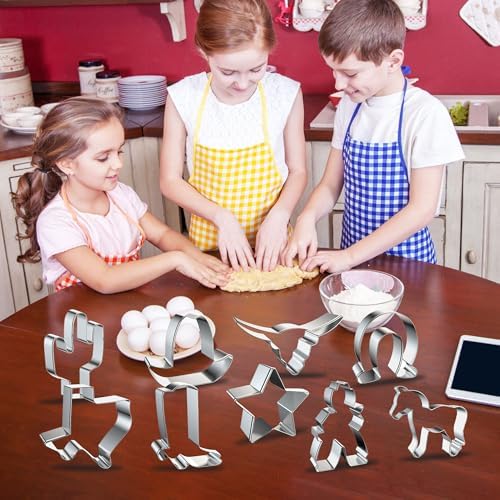 9 Cowboy Cookie Cutters Stainless Steel Western Cactus Horse Biscuit Molds