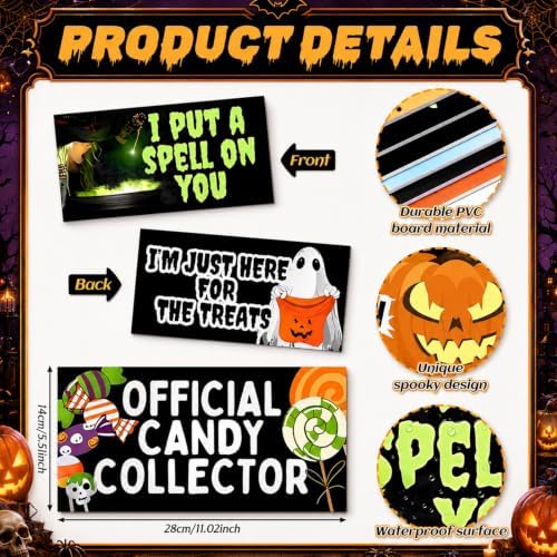 Beeveer 24 Designs Halloween Photo Booth Props Double Sided PVC Selfie Sign